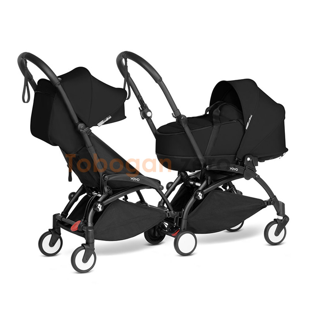 Carro 4 Piezas GEMELAR Babyzen Yoyo “2” (DOS CHASIS+CUATRO PIEZAS 2 Capazos  rigidos+2 Sillas / NEGRO O BLANCO – Tobogán Zero – Una tienda completa para  tu bebé